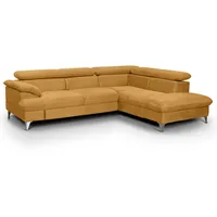 Roller Ecksofa - senfgelb - Liegefunktion - Ottomane rechts