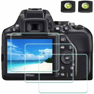 ULBTER Displayschutz Schutzfolie für Nikon D3500 D3400 D3300 D3200 D3100 Kamera & Blitzschuhabdeckung, D3500 D3400 Displayschutz folie 9H Härte Gehärtetes Glas [3+2 Stück]