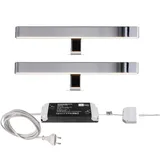 Deko-Light Spiegel Line II 2er Bundle Aufbauleuchte LED LED fest eingebaut 12W EEK: G (A - G) Warmwe