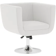 vidaXL Cocktailsessel Kunstleder 58,5 x 58 x 58 cm Weiß höhenverstellbar
