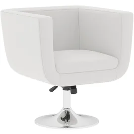 vidaXL Cocktailsessel Kunstleder 58,5 x 58 x 58 cm Weiß höhenverstellbar