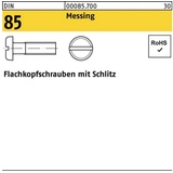 Reyher Flachkopfschraube DIN 85/ISO 1580 Schlitz M3x 10 Messing 200 Stück