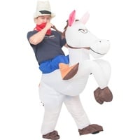 JYZCOS Aufblasbares Cowboy-Kostüm für Erwachsene, Westernreiter, Kostüm (Weiß)