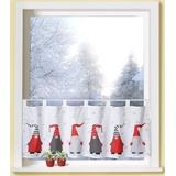 Weckbrodt Scheibengardine »Weihnachtswichtel«, (1 St.), Gardine, bedruckt, Wichtel, Weihnachten, blickdicht, HxB: 45x120 cm, weiß