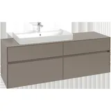 Villeroy & Boch Collaro Waschbeckenunterschrank, 4 Auszüge, wandhängend, Waschbecken links, 1600x548x500mm C02600VQ, Farbe: Front/Korpus: Marine Blue,