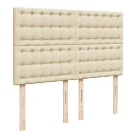 vidaXL Boxspringbett mit Matratze Creme 160x200 cm Stoff
