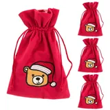 IDENA Geschenkpapier Idena Bundle Weihnachtssäckchen Teddy rot 13x18cm 4 Stück