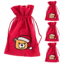 IDENA Geschenkpapier Idena Bundle Weihnachtssäckchen Teddy rot 13x18cm 4 Stück