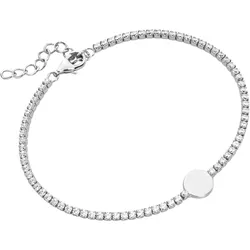Smart Jewel Armband Zirkonia Steine, Plättchen, Silber 925 19 cm Damen 