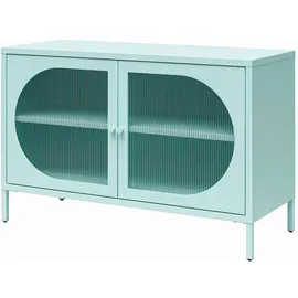 MID.YOU Kommode Luna,Blau, Metall, 2 Fächer, 100x64x40 cm, Wohnzimmer, Kommoden & Sideboards, Kommoden