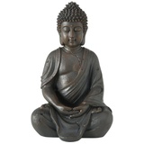 Boltze Buddha Figur sitzend (Höhe 20 cm, Statue aus Kunstharz, Feng-Shui Deko, Dekoration/Geschenkidee, für Innen- / Außenbereich) 1020235