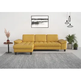 sit&more Ecksofa SIT & MORE "Westham L-Form", gelb (dijon), B:275cm H:88cm T:172cm, 100% Polyester, Sofas, Ecksofa, Recamiere, mit oder ohne Bettfunktion, Bettkasten, Füße wengefarben