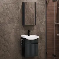 Planetmöbel Badmöbel-Set mit Spiegelschrank Wega 45cm Anthrazit matt