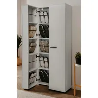 Furn.design Schuhschrank weiß 74/182 cm 2-türig 15 Fächer, Logu