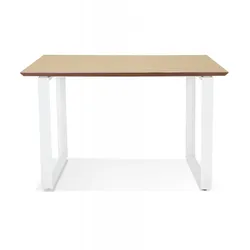 Schreibtisch aus Holz und Metall  Bürotisch mit großzügiger Arbeitsfläche  Minimalistischer Stil  130x70x75,5 cm  Kadima Design