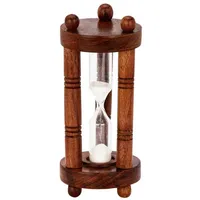 Nklaus Nautische Sanduhr 3 Säulen Holz 3min. 10,5x5cm Zeitmesser