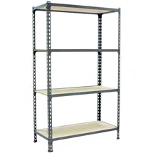 Proregal Schwerlastregal Stahl 150x90x40cm Grau 4 Fachböden