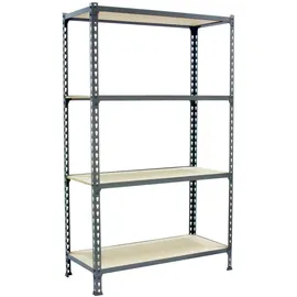 Proregal Schwerlastregal Stahl 150x90x40cm Grau 4 Fachböden