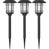 Star Trading Wegeleuchte Edelstahl Kunststoff 12x34,0x12 cm 3er Set schwarz