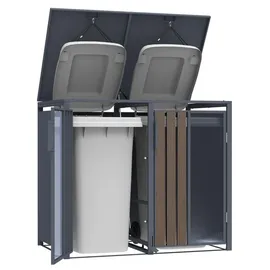 FM-SOLAR Mülltonnenbox 132 x 80 x 116 cm anthrazit