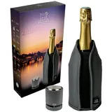 Peugeot Bubbles Geschenkset Frizz Kühlmanschette grau - Champagnerverschluss Linie Carbon