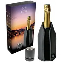 Peugeot Bubbles Geschenkset Frizz Kühlmanschette grau - Champagnerverschluss Linie Carbon