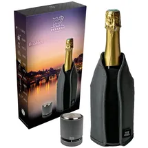 Peugeot Bubbles Geschenkset Frizz Kühlmanschette grau - Champagnerverschluss Linie Carbon