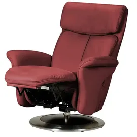 HIMOLLA Relaxsessel 7227 Leder 82 x 109 x 90 cm Rot mit Relax-Funktion