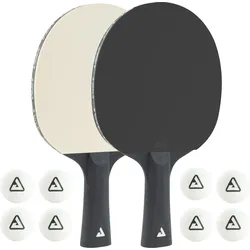 JOOLA Tischtennis-Set BLACK + WHITE 2 Tischtennisschläger 8 Tischtennisbälle bunt|WEISS No Size