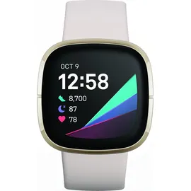 Fitbit Sense mondweiß/edelstahl softgold