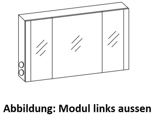 Artiqua LED-Spiegelschrank, Riviera Eiche quer NB, 071-SET-3-12-ZU-438 071-SET-3-12-ZU-438