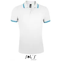 Sol's Men's Polo Shirt Pasadena - white;aqua - XL