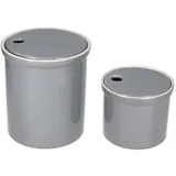 Mambocat 2er Set Oskar Vorratsdose S & M in Grau Zwiebel-Aufbewahrung Knoblauch-Topf - Grau
