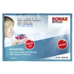 SONAX Reinigungstuch, Feucht- und Trockentuch 04181000 , 1 Packung = 2 Tücher