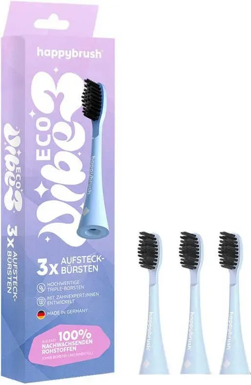 happybrush Aufsteckbürsten Eco Vibe 3+, 3 St, Sunrise