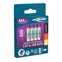 Ansmann Micro AAA 500 Typ USB-C 4er-Pack (400mAh)