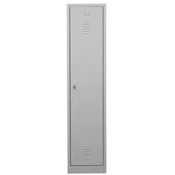 PROREGAL Garderobenspind Camel | 1-Fach mit Pro-Aufteilung| HxBxT 180x41x50 cm | Vorhängeschloss | Grau