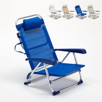 Liegestuhl Strandstuhl Klappbar mit Armlehne aus Aluminium für Strand Gargano