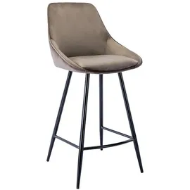 vente-unique Barhocker 2er-Set Samt  Taupe Schwarz