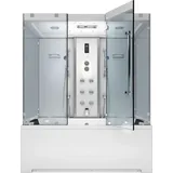 SeniorBad Kombination Badewanne Dusche K80-WS-EH-B-EC-SC-EA Duschtempel 180x100 cm Schlauchreinigung + Scheibenversiegelung - Weiß