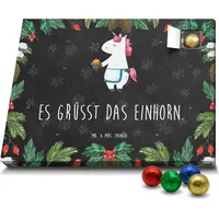 Mr. & Mrs. Panda Schoko Adventskalender Einhorn Muffin - Schwarz - Geschenk, Einhorn Deko, Unicorn, Glückwünsche, Grüße, Pegasus, Einhörner, B... - Schwarz