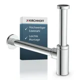 Kirchhoff Design Siphon für Waschbecken mit Reinigungsöffnung Chrom