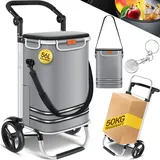 Kesser KESSER® Einkaufstrolley klappbar mit 56L Kapazität und belastbar bis 50kg 3in1 Trolley Sackkarre & Umhängetasche Faltbarer Einkaufswagen inkl. Kühlfach & Einkaufschip Treppensteiger