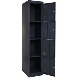 Mendler Schließfach Boston T163 180 x 38 x 45 cm Anthrazit