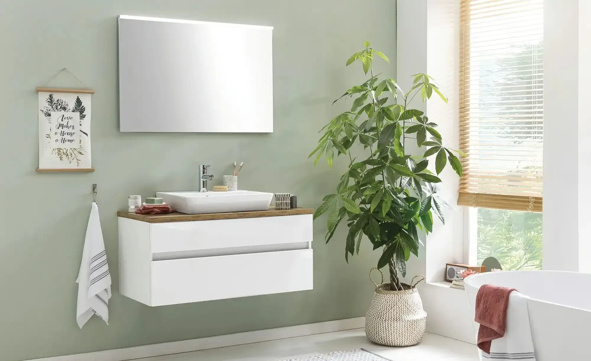 Badezimmerkombination   ¦ weiß ¦ Maße (cm): B: 100