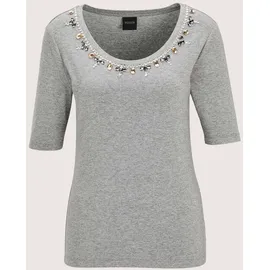 Madeleine Shirt Elegantes Oberteil mit Schmucksteinen Grau 42