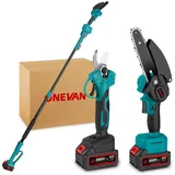 Akku-Hochentaster Astschere 3 in 1 Akku Teleskop Baumschere Elektro Hochentaster Bürstenlose mit 2 Akkus Bis zu 2 m, für Gartenscheren Holzschnei...