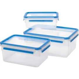 Emsa Clip&Close rechteckig Aufbewahrungsbehälter-Set, 3-tlg. blau 508567