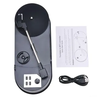 Schallplatten-Plattenspieler 33/45 U/min mit MP3-Dateierstellung und Kartenkompatibilität für Mini-Plattenspieler