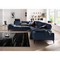 W.Schillig Eckcouch Leder 3-Sitzer Blau